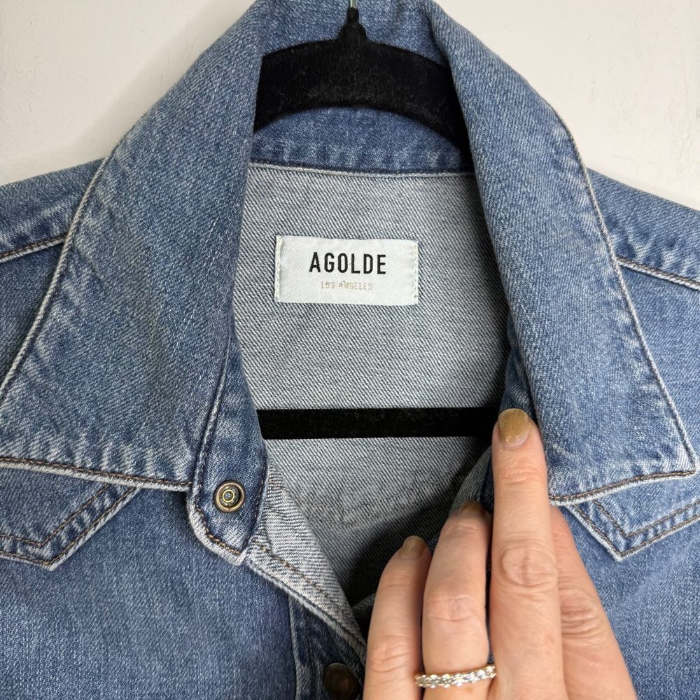 Agolde Glinda Snap Button Up Shirt XS - Picture 4 of 7